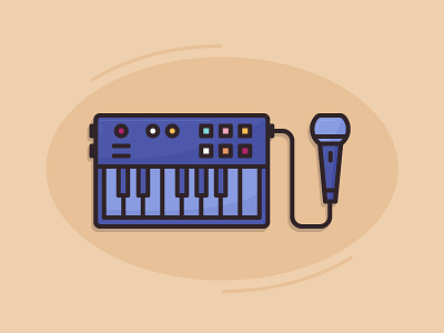 Making music 2d beat design flat icon illustration keyboard keys mic midi music sing vector