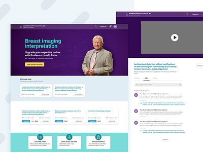 Mammography Education Website landing page violet website website design