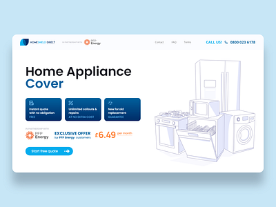 HomeShield 2/3 blue ui ux website