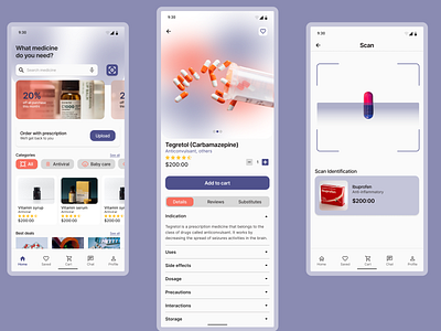 Medshop - Online Pharmacy App case study drug ordering app figma homepage mobile app online pharmacy app product design scan drugs ui uiux ux