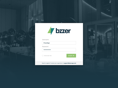 Login Page app bzzer design designer development ipad login login page mobile web