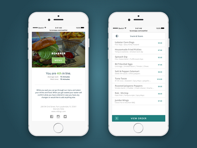 Client mobile view designs client design designer developer menu mobile order restaurant management system sketch wait list