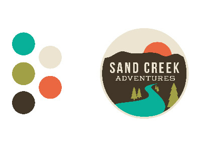 Sand Creek Adventures Mock-up adventure badge flat icon logo mock up nature outdoors