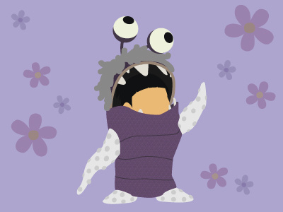 Boo boo costume disney pixar illustration illustrator monsters inc pixar pixar character purple texture vector