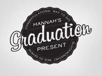 Hannah's Graduating badge graduation retro scallop texture zig zag