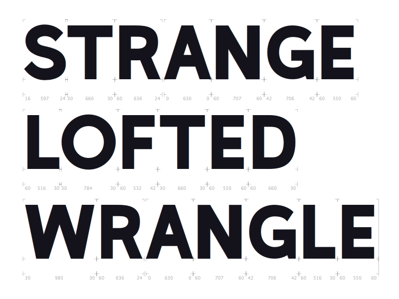Lexica in 3 weights animated font gif glyphs