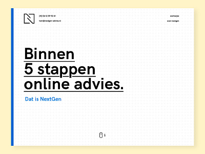 NextGen - online consultant black blue concept minimal nextgen site typography web