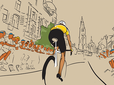 Cycling digital painting cycling cyclist digital holland netherlands painting tourdefrance utrecht wielrennen yellowjersey
