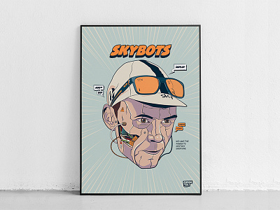 Skybots, deploy. bikes concept cycling cyclist froome illustration mech portrait skybot vector