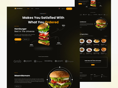 Order Food Landing page | MaemMamam burger design designweb dribbble food fooddesign foods landing order page track trend ui uidesign uiux ux web webdesign