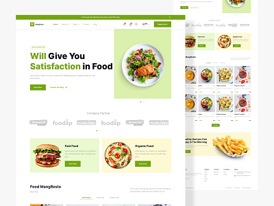 Food Landing Page | MangResto 🍝 burger delivery design eat food landing page restauran trendt ui uidesign uiuxdesign ux web webdesig webdesign