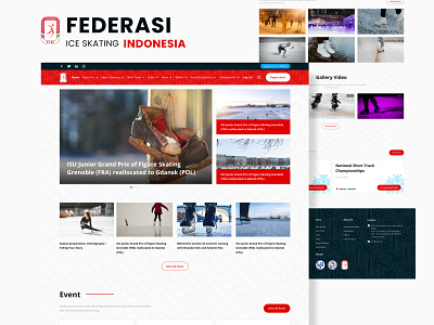 Federasi Ice Skating Indonesia | Skating app app design clean company figma figur skating ice iceskating landing page race skating snow ui uidesign uiux uiuxdesign ux web webdesign