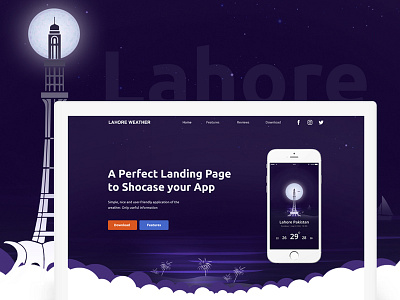 Lahore Weather Landing Page app colors icons lahore landing page weather