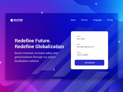 Redefine Future agency landing page localization machine translation translation ui