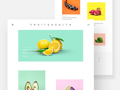 Minimal Blog Style blog blog post colorful concept food fruit minimal template ui ux web design website