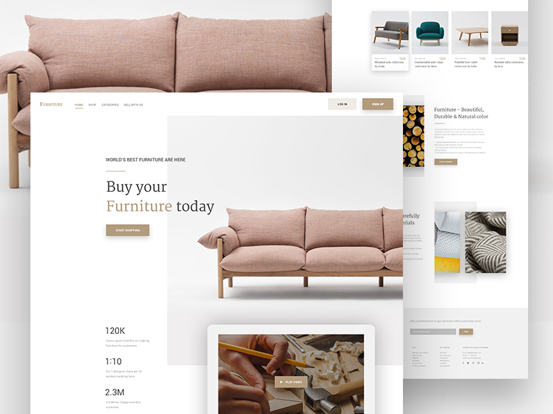 Furniture Ecommerce Landing Page By Gulam Sulaman On Dribbble