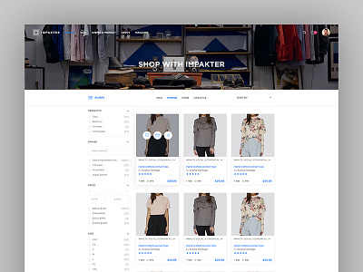 Impakter Shop Category category design e commerce features product sustainable template ui ux web web app website design