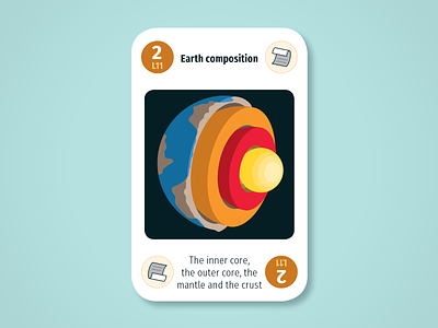 Diversity Deck – Lithosphere: Earth composition card core cross-section design earth game geology illustration infographic lithosphere maintenant mantle planet play product science sustainability system