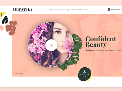 Mawena beauty branding conception e commerce experimentation fashion healthy landing page player storytelling video website woman