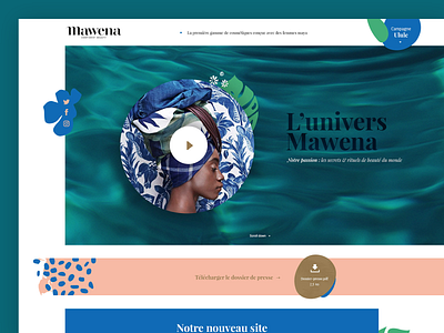 Mawena landing page beauty branding conception fashion identity landing page player slider summer video webdesign website