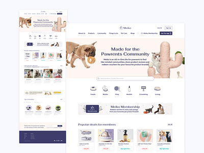 Meiko - Pet brand discovery membership pet website ui ux web design