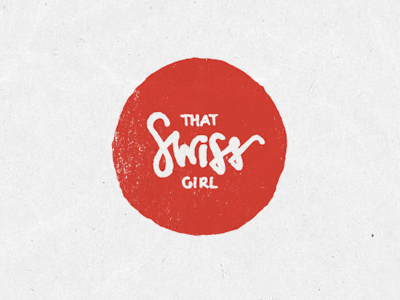 That swiss girl brand circle logo red self swiss switzerland