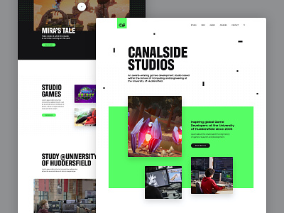 Canalside Studios Website clean concept games homepage studio web design website
