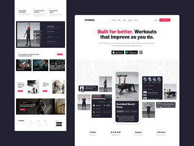 Fitness App Homepage clean concept design fitness homepage layout minimal typography web web design website