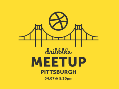 Dribbble Meetup Pittsburgh hosted by Andocia andocia black and gold bridge designers dribbble meetup pittsburgh illustration monoline pittsburgh social