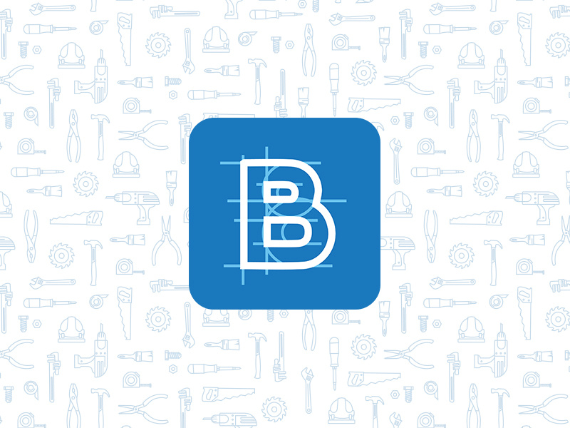 Building Blocks b monoline flat illustration construction tools building app icon icon design logo design branding