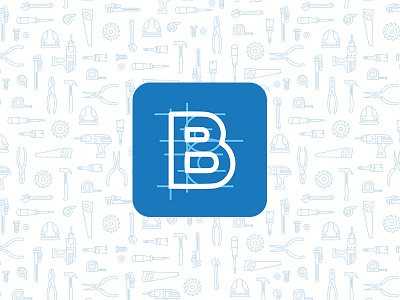 Building Blocks app icon b branding building construction flat icon design illustration logo design monoline tools