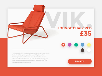 Vik Lounge Chair colour design interface kyran leech product red shop ui vik