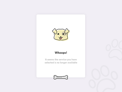 Pet Error Screen app colour design interface paw pet product shop ui