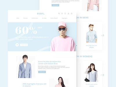 Light ecommerce web concept clothing ecommerce fashion interface kyran leech light ui web