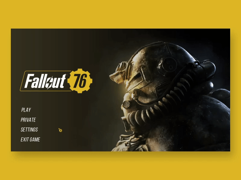 Fallout 76 Title Screen Concept 76 animation bethesda fallout gaming kyran leech title ui