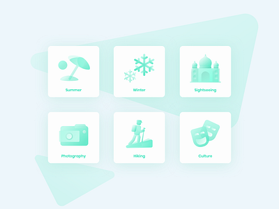 Travel Icons app design green icons illustration kyran leech sketch travel ui vector