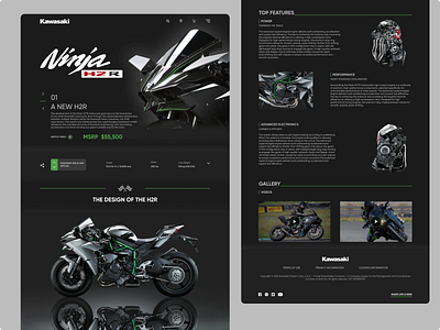 Kawasaki Ninja H2R Landing Page