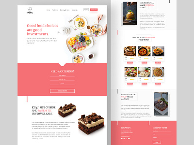 Food Catering Landing Page catering design of the day dribbble best shot food food catering food fusion food landing page food order food website landing page ui uiux ux webdesign website