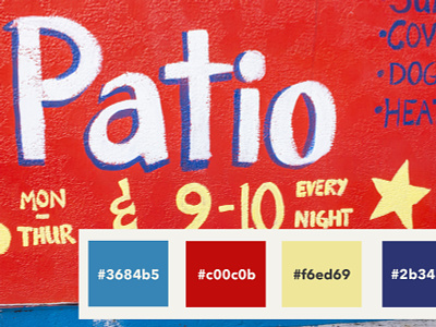 Color palette inspired by a restaurant wall branding color palette graphic design site design ux design