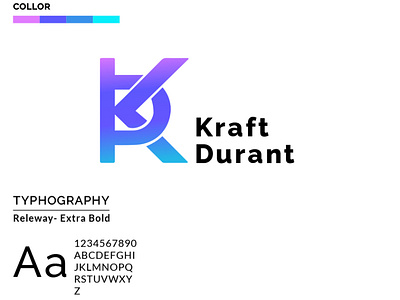 Modern K & D letter logo