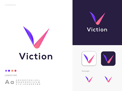 Modern "V" letter (Viction) logo