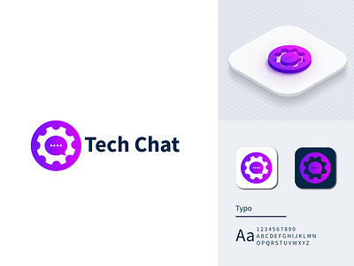 ( Tech Chat ) modern logo branding