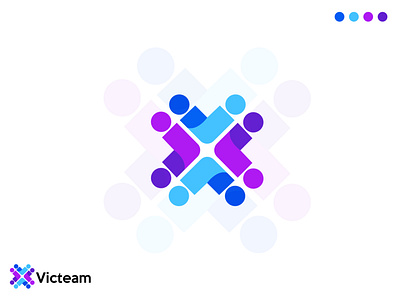 "Victeam" modern logo branding