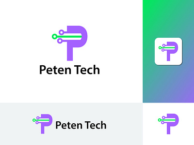 Modern ( Peten Tech ) logo branding