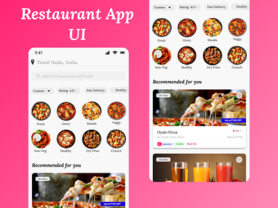 Restaurant App UI Design