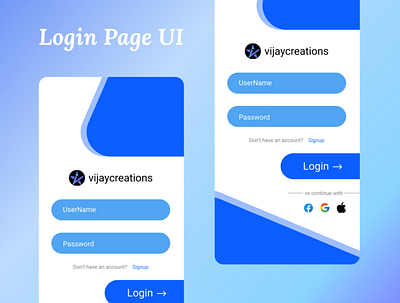 Login Page UI Design app ui design flutter login page login page design login page ui mobile app ui design signin page ui design