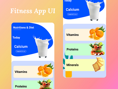 Fitness Diet App UI Design app design app ui app ui design fitness app fitness app diet ui design fitness app ui design flutter mobile app fitness design mobile app ui design