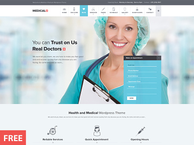 Medical WP theme banner directory event free banner free hero image free psd freebies hero banner low security