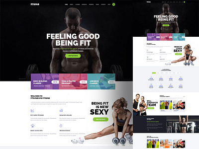 Fit Fab - Fitness theme body building fitness fitness homepage gym gym homepage helath layout