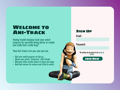 Ani-Track, DailyUI001 dailyui ui